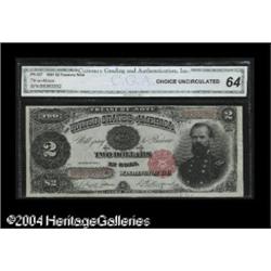 Fr. 357 $2 1891 Treasury Note CGA Choice Uncirculated 6 Fr. 357 $2 1891 Treasury Note CGA Choice Unc