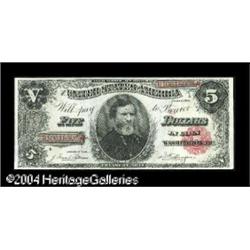 Fr. 363 $5 1891 Treasury Note About New. Crackling Fr. 363 $5 1891 Treasury Note About New.