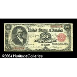 Fr. 375 $20 1891 Treasury Note Very Fine. A solid, prob Fr. 375 $20 1891 Treasury Note Very Fine.