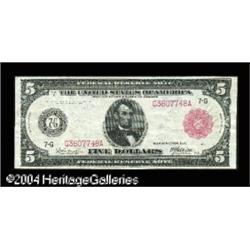 Fr. 838b $5 1914 Red Seal Federal Reserve Note Very Fin Fr. 838b $5 1914 Red Seal Federal Reserve No