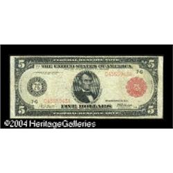 Fr. 838b $5 1914 Red Seal Federal Reserve Note Fine. Fr. 838b $5 1914 Red Seal Federal Reserve Note 