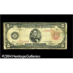 Fr. 843b $5 1914 Red Seal Federal Reserve Note Very Goo Fr. 843b $5 1914 Red Seal Federal Reserve No