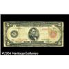 Image 1 : Fr. 843b $5 1914 Red Seal Federal Reserve Note Very Goo Fr. 843b $5 1914 Red Seal Federal Reserve No