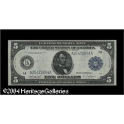 Fr. 846 $5 1914 Federal Reserve Note About New. A scarc Fr. 846 $5 1914 Federal Reserve Note About N