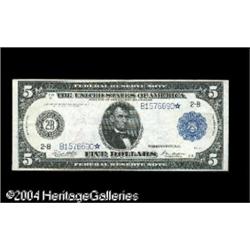 Fr. 851a $5 1914 Federal Reserve Note Star Extremely Fr. 851a $5 1914 Federal Reserve Note Star Extr
