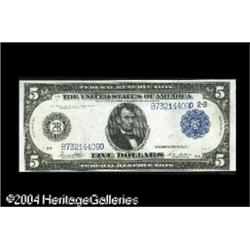 Fr. 851b $5 1914 Federal Reserve Note Very Choice New Fr. 851b $5 1914 Federal Reserve Note Very Cho