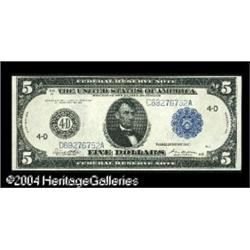 Fr. 859c $5 1914 Federal Reserve Note Choice Extremely Fr. 859c $5 1914 Federal Reserve Note Choice 