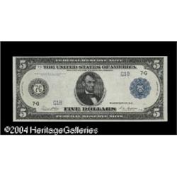 Fr. 871a $5 1914From the collection of Malcolm A. Trask Fr. 871a $5 1914 Federal Reserve Note. Gem N