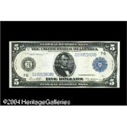 Fr. 871a $5 1914 Federal Reserve Note Choice New. A ver Fr. 871a $5 1914 Federal Reserve Note Choice