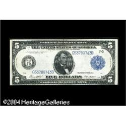 Fr. 871b $5 1914 Federal Reserve Note Extremely Fine-Ab Fr. 871b $5 1914 Federal Reserve Note Very C