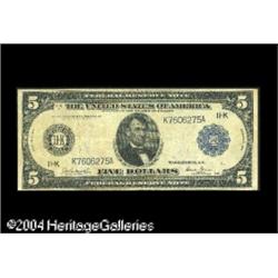 Switzerland, Fr. 885 $5 1914 Federal Reserve Note Good. Here is a ne Fr. 885 $5 1914 Federal Reserve