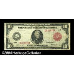 Fr. 895b $10 1914 Red Seal Federal Reserve Note Fine. O Fr. 895b $10 1914 Red Seal Federal Reserve N