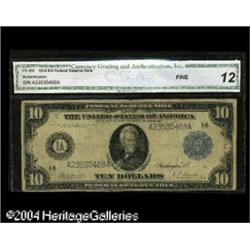 Fr. 906 $10 1914 Federal Reserve Note CGA Fine 12. An e Fr. 906 $10 1914 Federal Reserve Note CGA Fi