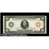 Image 1 : Fr. 954a $20 1914 Red Seal Federal Reserve Note Fine. A Fr. 954a $20 1914 Red Seal Federal Reserve N
