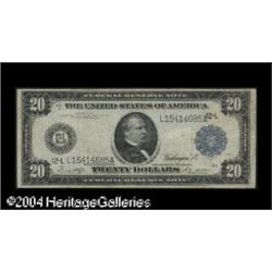 Fr. 1011a $20 1914 Federal Reserve Note Fine. A def Fr. 1011a $20 1914 Federal Reserve Note Fine.