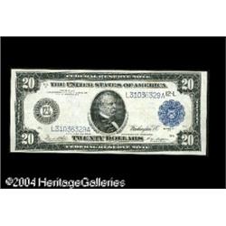 1914 $20 Federal Reserve Note, Fr-1011b, Very Fine. Thi Fr. 1011b $20 1914 Federal Reserve Note Extr