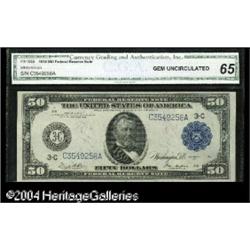 Fr. 1035 $50 1914 Federal Reserve Note Fine, notch. The Fr. 1035 $50 1914 Federal Reserve Note CGA G