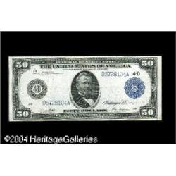 Fr. 1039b $50 1914 Federal Reserve Note Very Fine. Fr. 1039b $50 1914 Federal Reserve Note Very Fine