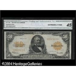 Fr. 1200 $50 1922 Gold Certificate CGA Extremely Fine 4 Fr. 1200 $50 1922 Gold Certificate CGA Extre