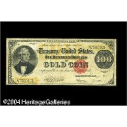 Fr. 1215 $100 1922 Gold Certificate Very Fine. An other Fr. 1215 $100 1922 Gold Certificate Fine.