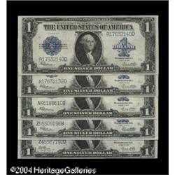 A group of 1923 Ones. There are four Fr. 237's and one A group of 1923 Ones.