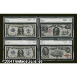 A Quartette of CGC Certified Notes. Fr. 36 $1 1917 Lega A Quartette of CGC Certified Notes.