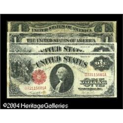 Four Assorted Large Size Type Notes Fr. 36 $1 1917 Lega Four Assorted Large Size Type Notes.