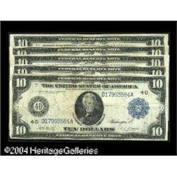 1914 $10 Federal Reserve Note, Fr-919b, Very Fine-Extre Cleveland Grouping of $10 FRNS.