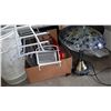 Image 2 : LOT OF WASTE BINS, OFFICE SUPPLIES, AND TABLE LAMP