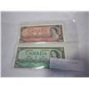 Image 1 : CANADIAN 1954 1 AND 2 DOLLAR BILLS