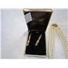 Image 2 : PEARL CHOKER AND STERLING TOPAZ EARRINGS