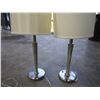 Image 2 : PAIR OF MODERN CHROME TABLE LAMPS