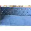 Image 2 : ASHLEY SIGNATURE BLUE VELVETY CLUB STYLE COUCH WITH TUFTED BACK AND NAIL HEAD ACCENTS, RETAIL $1999