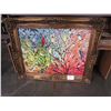 Image 1 : LARGE PIRDS PRINT ON CANVAS IN GOLD GUILDED FRAME