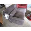 Image 2 : ULTRA MODERN BROWN FABRIC WITH WHITE STITCHING ACCENT CHAIR, RETAIL $1600