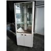 Image 2 : WHITE CORNER CABINET WITH GLASS SHELVES AND 2 DOORS