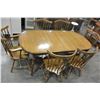 Image 2 : MAPLE DINING TABLE W/ 2 LEAFS AND 6 CHAIRS