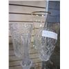 Image 1 : THREE CRYSTAL VASES AND HEAVY MIKASA VASE