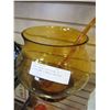 Image 2 : AMBER GLASS PUNCH BOWL W/ LADLE