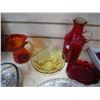Image 2 : LOT OF ART GLASS AND PLATTER - SILVER INLAY