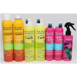 BAG OF ASSORTED HAIR CARE SPRAYS.