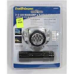 NEW! 7 + 2 LED HEADLAMP & 9 LED FLASHLIGHT