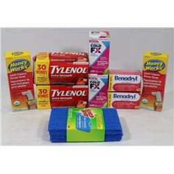 BAG OF ASSORTED MEDICINES AND MORE.