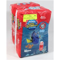 LOT OF 2 HUGGIES LITTLE SWIMMERS SIZE 5-6 CONTAINS
