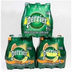 18 BOTTLES OF PERRIER CARBONATED SPRING WATER.