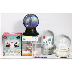 LOT OF 6  SNOW GLOBES