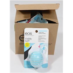 BOX OF EOS LIP BALM, VANILLA MINT FLAVOUR.