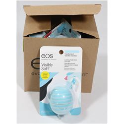 BOX OF EOS LIP BALM, VANILLA MINT FLAVOUR.