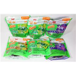 BAG OF ASSORTED GAIN FLINGS LAUNDRY DETERGENT PODS