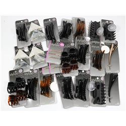 BAG OF ASSORTED STYLIZE HAIR CLIPS.